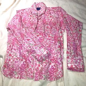 Floral pink long sleeved button down